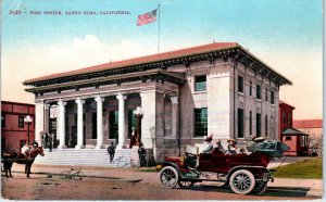 SANTA ROSA, CA California    POST OFFICE  Early Car   c1910s   Postcard