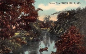 Rock Hall Maryland Scenic View Canoeing Vintage Postcard AA56221