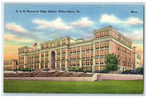 c1940's G.A.R. Memorial High School Campus Wilkes Barre Pennsylvania PA Postcard