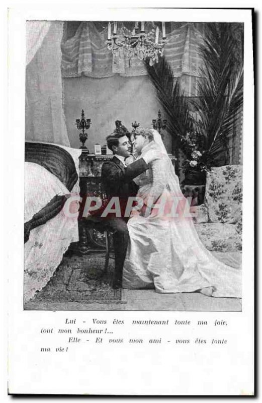 Old Postcard Fantasy Woman Marriage