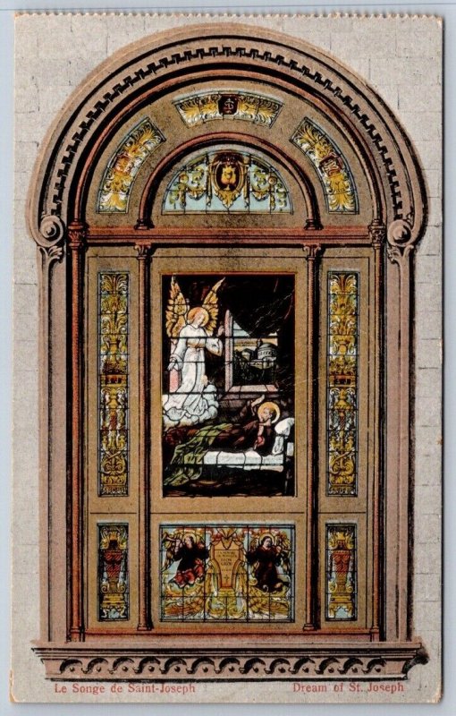 Stained Glass, Dream Of St Joseph, Oratoire Saint-Joseph Montreal Postcard