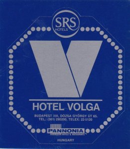 Hungary Siofok Budapest Hotel Volga Vintage Luggage Label sk3813