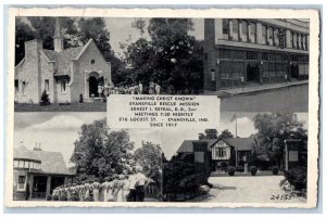 Evansville Indiana IN Postcard Evansville Rescue Mission Multiview c1910's