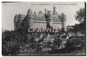 Old Postcard Chateau de Pierrefonds View from Route Compiegne