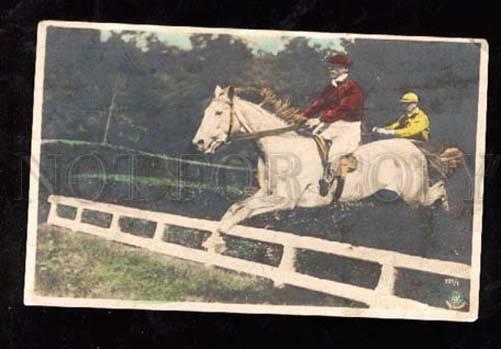 013800 White HORSE RACING Vintage tinted Photo NPG #221