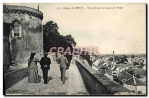 Old Postcard Chateau de Dreux View Taking On the Way Round