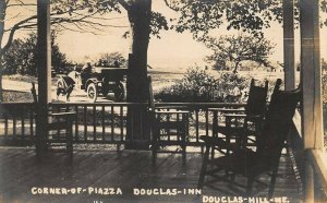 Douglas Hill ME Douglas Inn Corner-of Piazza Real Photo Postcard