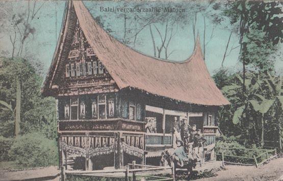 Balei Vergaderzaal Te Matoen Indonesia Arabic Isreal Old Native House Postcard