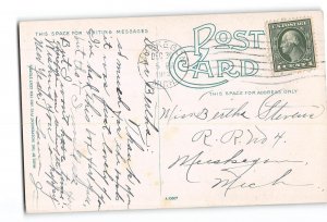 Muskegon Michigan MI Postcard 1913 Hackley Park Monument