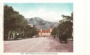 View of Pike's Peak From Colorado Springs CO Vintage Postcard c1900