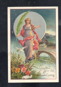 TOLEDO OHIO WOOLSON SPICE COMPANY LION COFFEE WOMAN BRIDGE VICTORIAN TRADE CARD