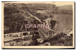 Old Postcard Electricite Indre Eguzon Dam View from the left bank