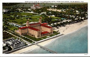 Florida Palm Beachg Brds Eye View Of The Breakers Hotel From The Ocean Curteich