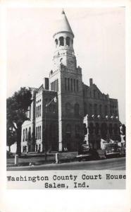 Salem Indiana birds eye view Washington Co Court House real photo pc Z43993