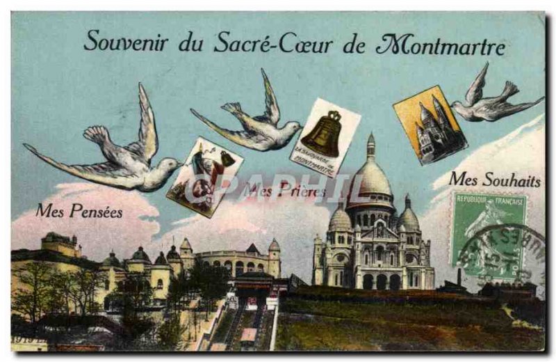 Old Postcard Souvenir From Sacre Coeur De Montmartre Paris Colombes
