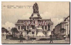 Old Postcard Belfort Monument of the 3 Seats