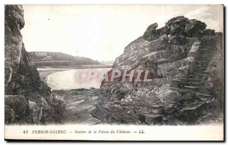 Old Postcard Perros Guirec Trail Pointe du Chateau