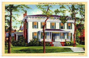 Vintage First White House of the Confederacy, Montgomery, AL Postcard