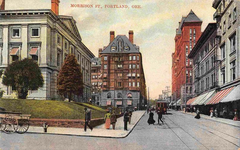 Morrison Street Portland Oregon 1910c postcard