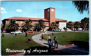 TUCSON, AZ    Arizona State University  STUDENT UNION  ca 1950s Cars  Postcard