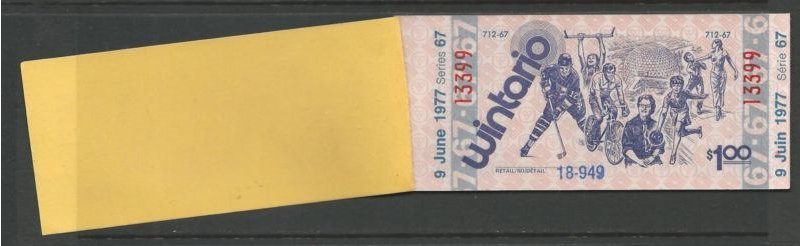 Canada 1977 Wintario $1 Lottery Compl. BOOKLET Unused 5 tickets depicting Sports