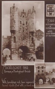 Yorkshire York Micklegate Bar Norman Plantagnet History Old Real Photo Postcard