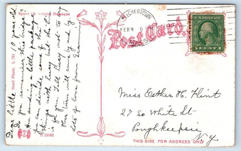 PELHAM, MA Massachusetts ~ c1900s ~ RUSTIC BRIDGE at the ORIENT Postcard