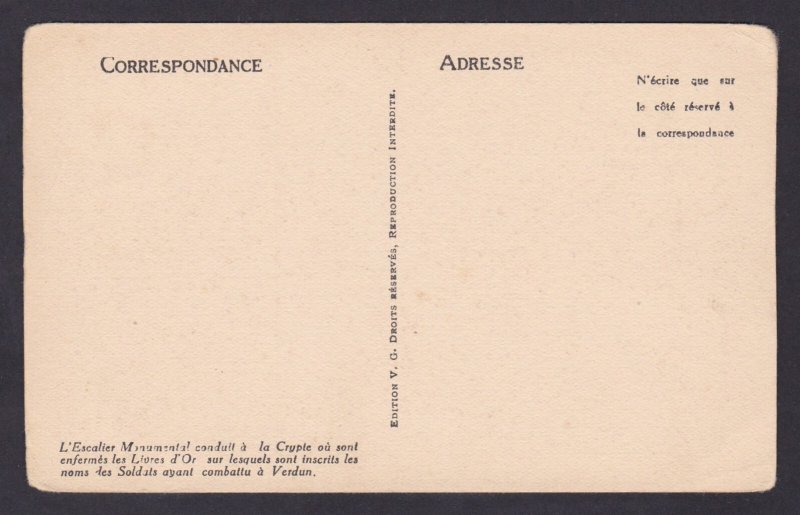 FRANCE, Postcard, Verdun, Victory Memorial, Unposted