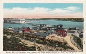 Iowa Keokuk General View Of Mississippi River Power Plant Government Lock and...