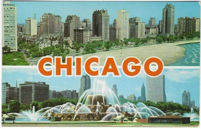 Vintage 1960's Chicago, Illinois Multi View Chrome Postcard