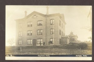RPPC NELIGH NEBRASKA GAYLORD HALL SCHOOL VINTAGE REAL PHOTO POSTCARD
