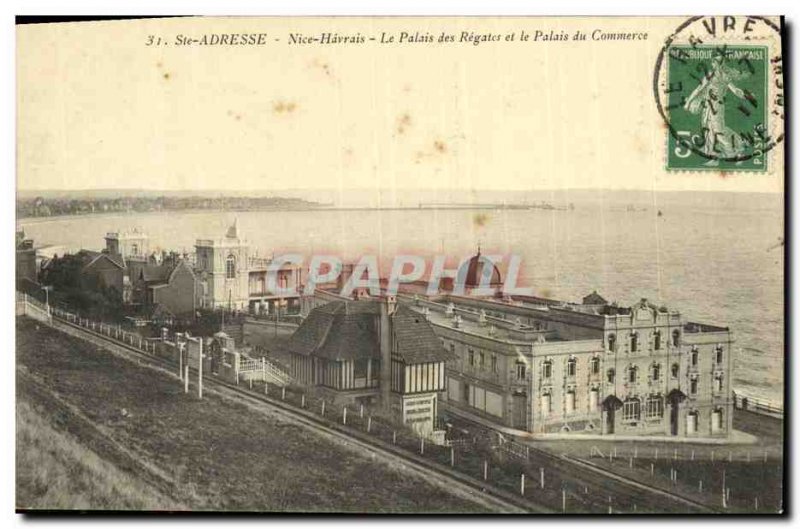 Old Postcard Sainte Adresse Nice Havarais The Palace of Regates