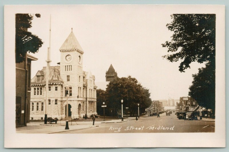 Midland Ontario~2:25 PM @ Library on King St~St Paul's United Church~RPPC c1910 