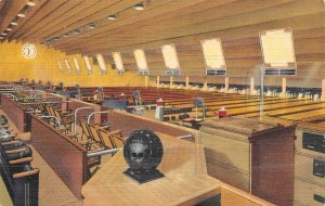 SUNSET BOWLING CENTER Warner Bros Lot Hollywood Bowling Alley ca 1940s Postcard