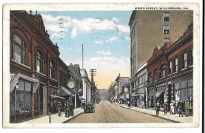 Wood St Wilkinsburg PA USA PPC 1922 PMK Animated Street Scene & Tram Tracks