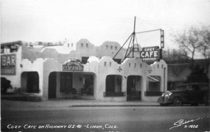 Cozy Cafe Highway 40 Lincoln Colorado Sanborn 1940s RPPC Photo Postcard 10895