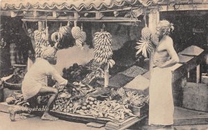 US32 postcard Africa scene Vegetable market ethnic traditions Sri lanka Colombo