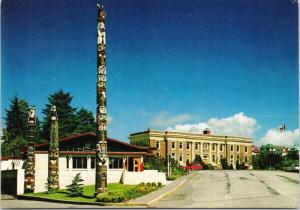 Prince Rupert BC Museum Of The North Court House Totems Postcard D56