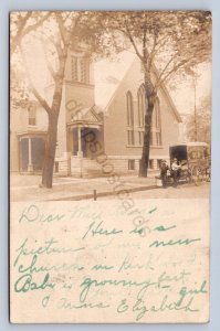 J87/ Bridgeport Ohio RPPC Postcard c1910 Meister Ice Delivery Church 995