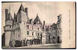 Old Postcard Chateau d'Usse of XVI century main courtyard