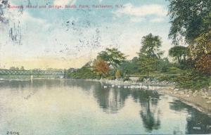 Genesee River & Bridge at South Park (Genesee Valley Park) Rochester NY pm 1912