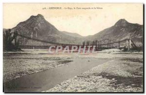 Old Postcard Suspension Bridge and Neron Drac Grenoble