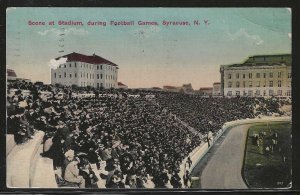 Scene at Stadium During Football Games, Syracuse, N.Y., 1914 Postcard, Used
