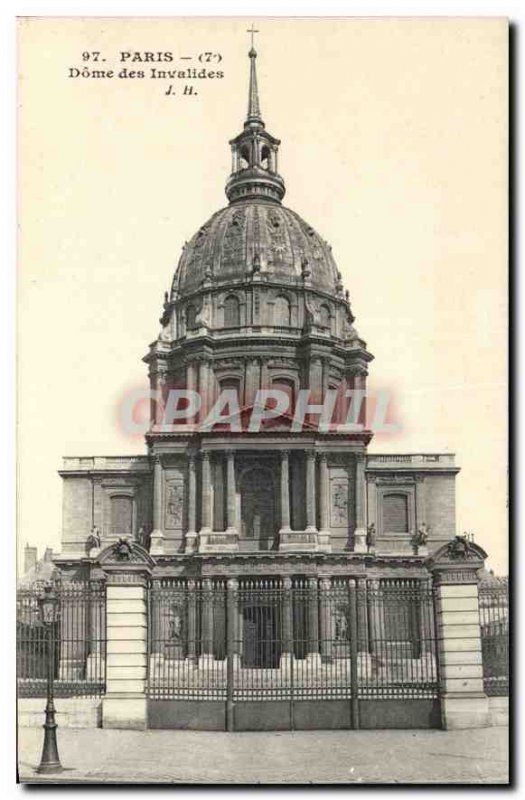 Postcard Old Paris 7 Dome des Invalides