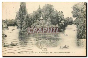 CARTE Postale Old Paris Lake Bois de Boulogne