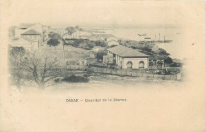 Senegal Dakar harbor navy district postcard