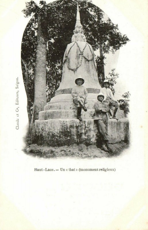 PC CPA LAOS, INDOCHINA, HAUT LAOS, UN THAT, (b23394)