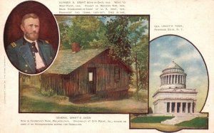 Vintage Postcard 1900's Ulysess S. Grant Ohio  Grant's Tomb NY Grant's Cabin VA
