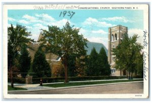 1937 Congregational Church Southern Pines North Carolina NC Vintage Postcard