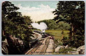 Huntington & Russell Massachusetts 1906 Postcard B&ARR Railroad Train